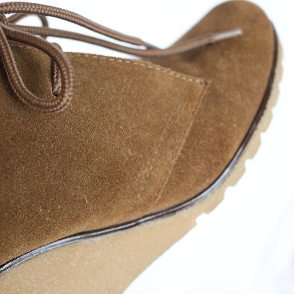 Brown Suede Wedge Ankle Boots Size 7.5 EUC - Picture 7 of 9